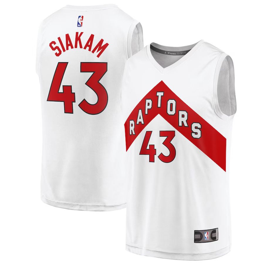 Men Toronto Raptors 43 Pascal Siakam Fanatics Branded White Fast Break Replica Player NBA Jersey